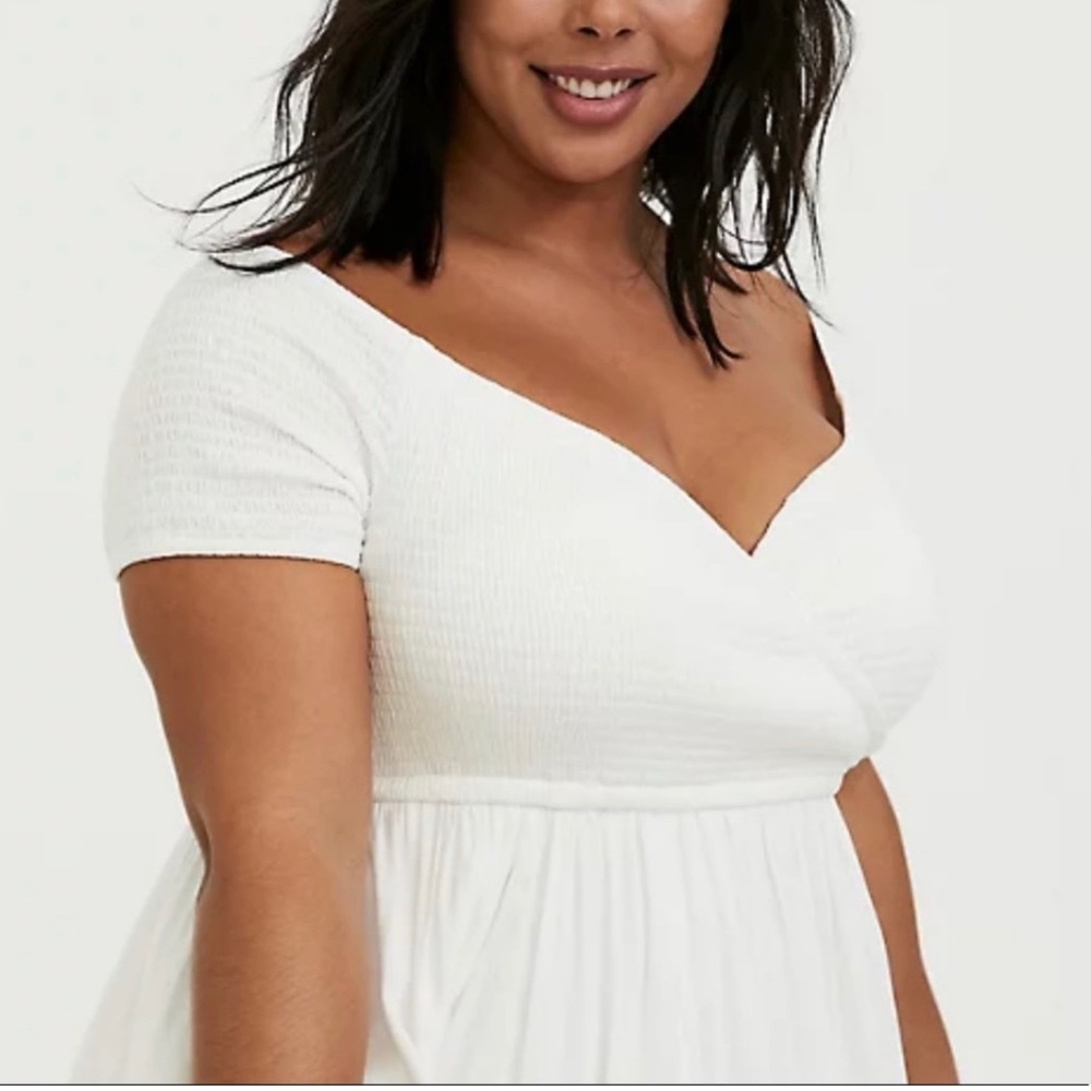 TORRID smoked white short dress